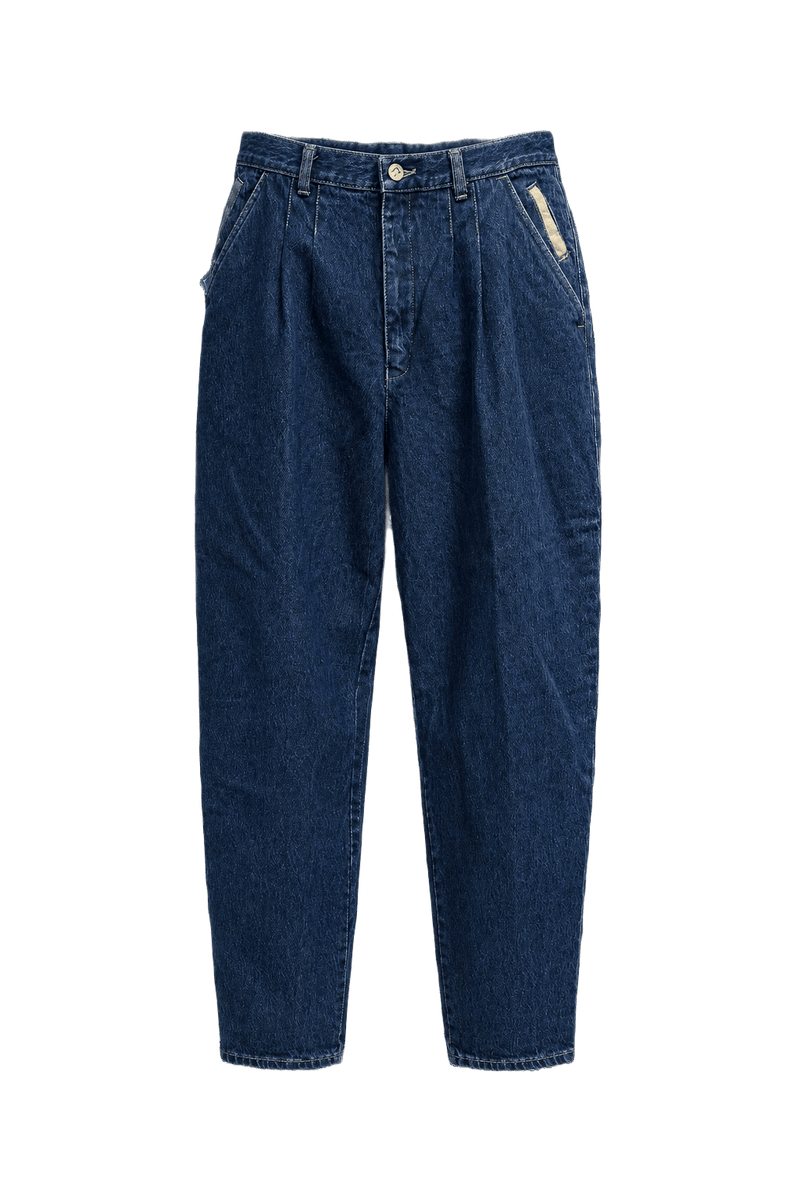1990s Dark Indigo Blue Denim Jeans - Front View