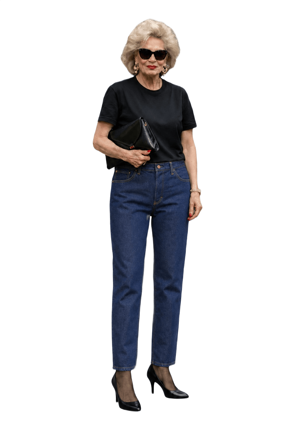 1990s Dark Blue Denim Jeans - Model