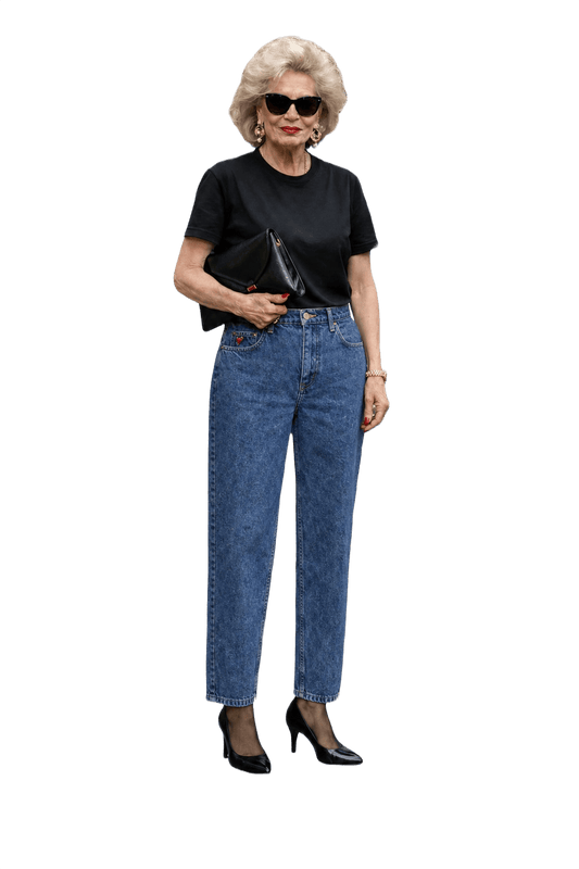1990s Medium Blue Denim Jeans - Model