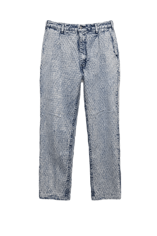 1990s Blue Denim Pants - Front View