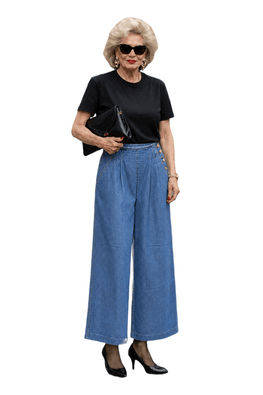 1990s Medium Wash Denim Pants - Model