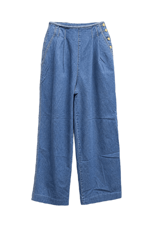 1990s Medium Wash Denim Pants - Front View