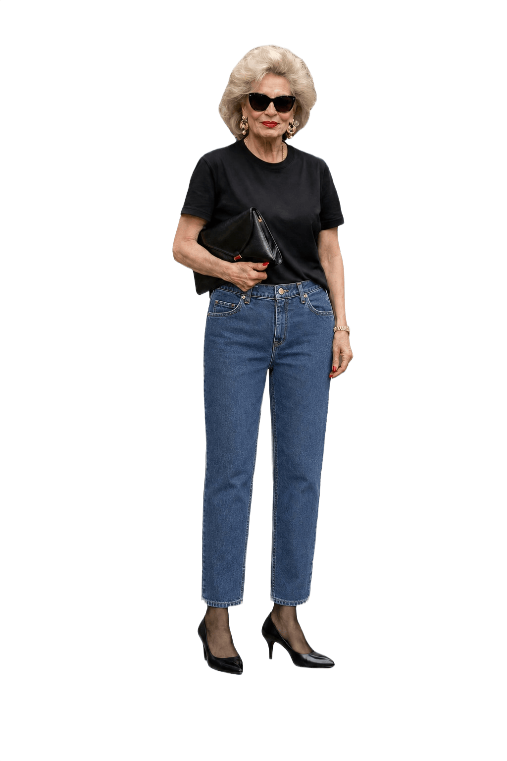 1990s Blue Denim Cotton Jeans - Model