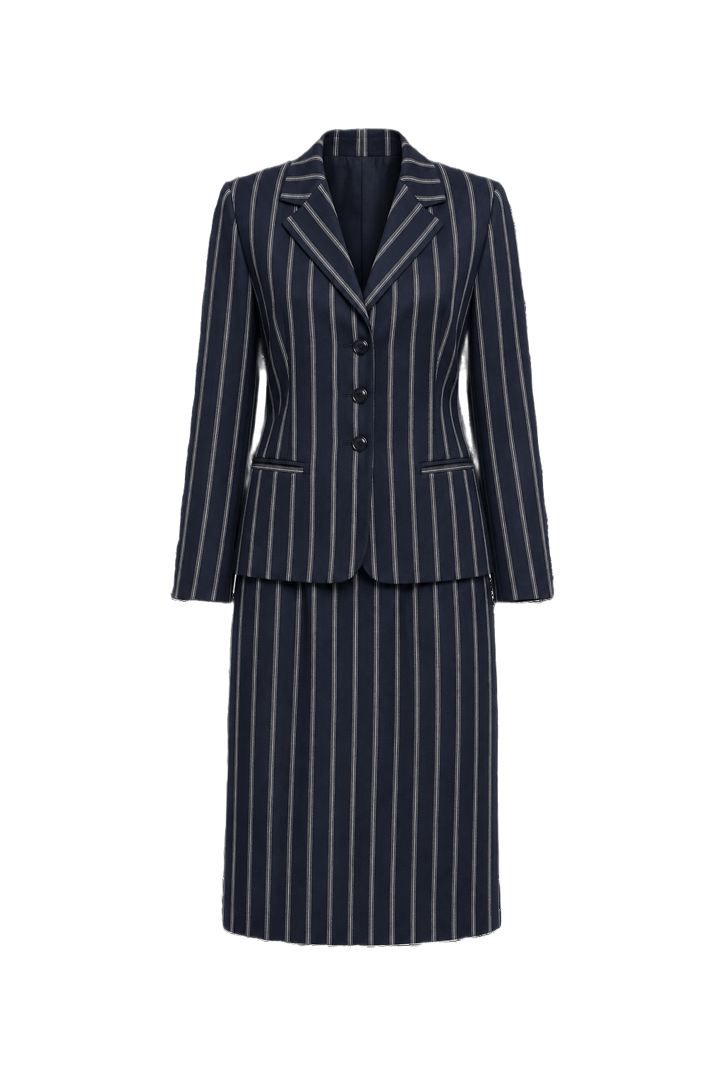 1980s Navy Blue Cotton Set - Front View