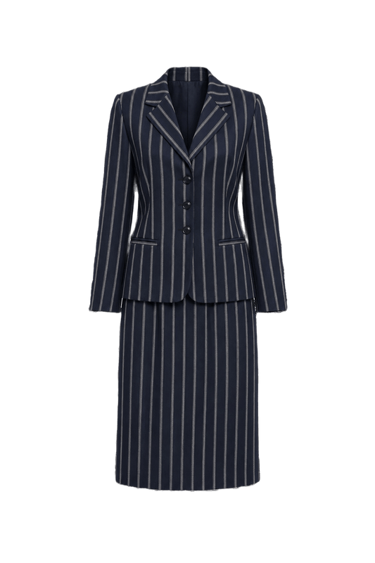 1980s Navy Blue Cotton Set - Front View