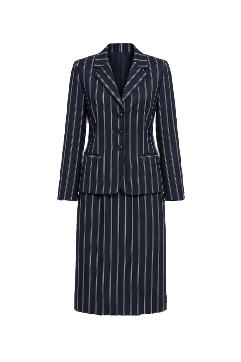 1980s Navy Blue Cotton Set - Front View