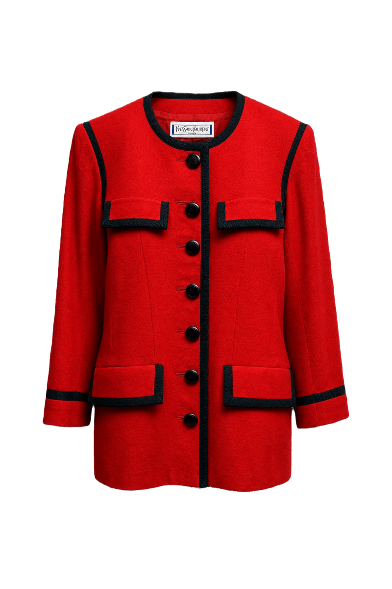 1980s Red Wool Jacket - Front View