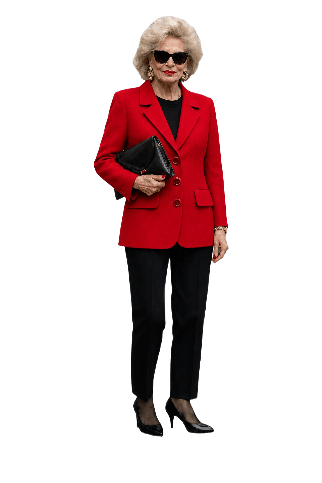 1980s Red Wool Blend Blazer - Model