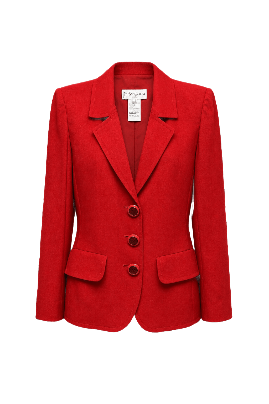 1980s Red Wool Blend Blazer - Front View