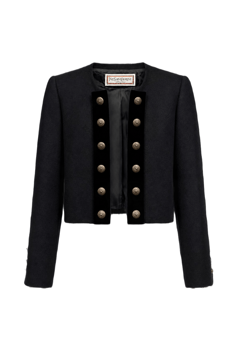 1980s Black Wool Jacket - Front View