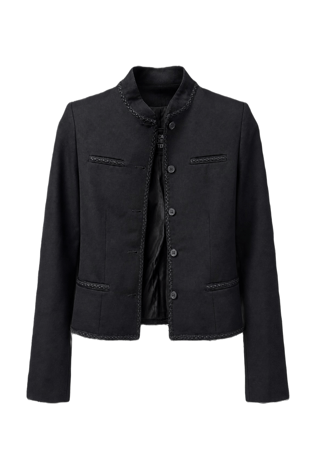 1990s Black Wool Blazer - Front View
