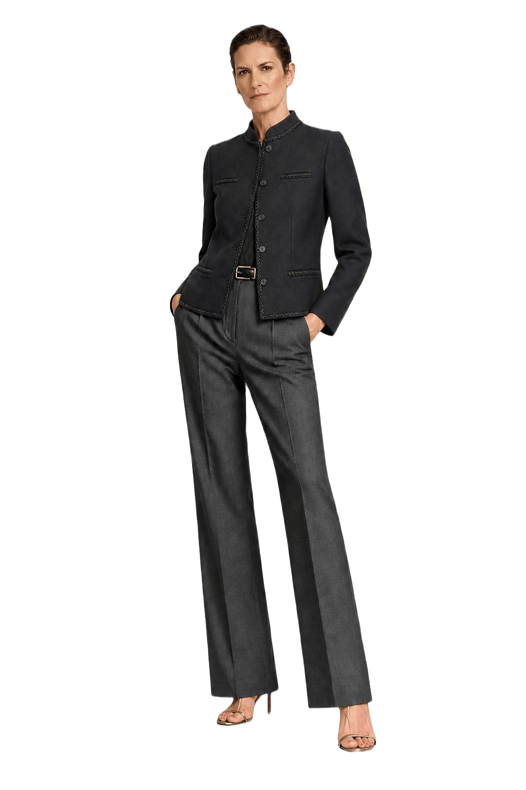 1990s Black Wool Blazer - Model