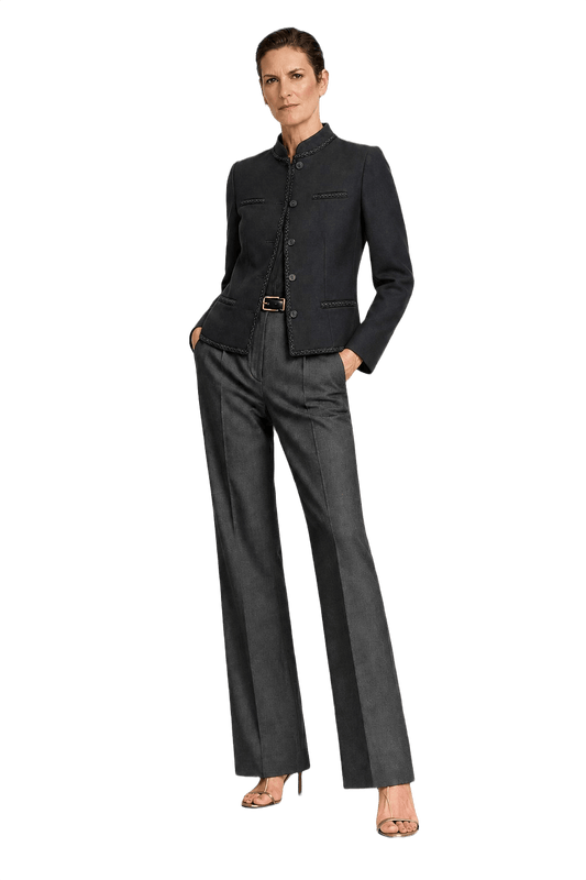 1990s Black Wool Blazer - Model