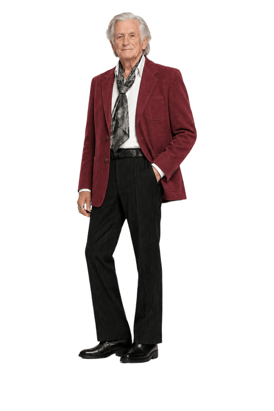1970s Burgundy Wool Blazer - Model