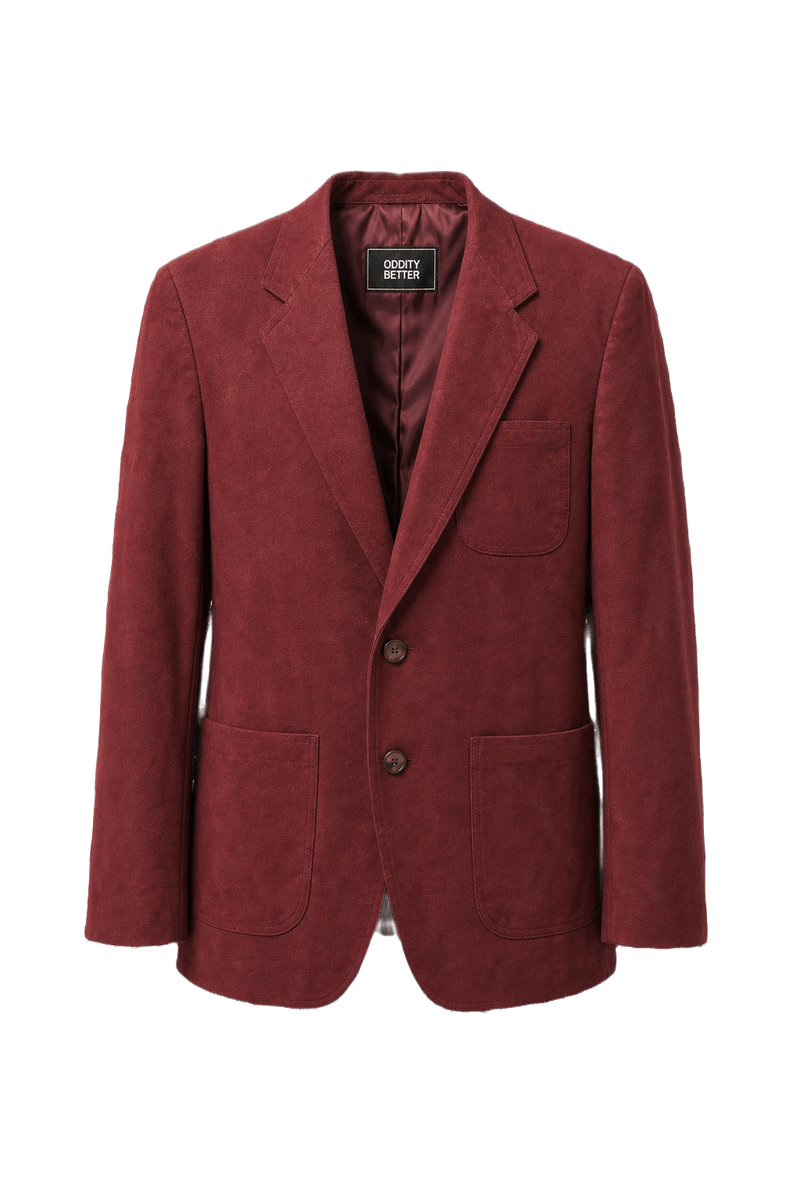 1970s Burgundy Wool Blazer - Front View