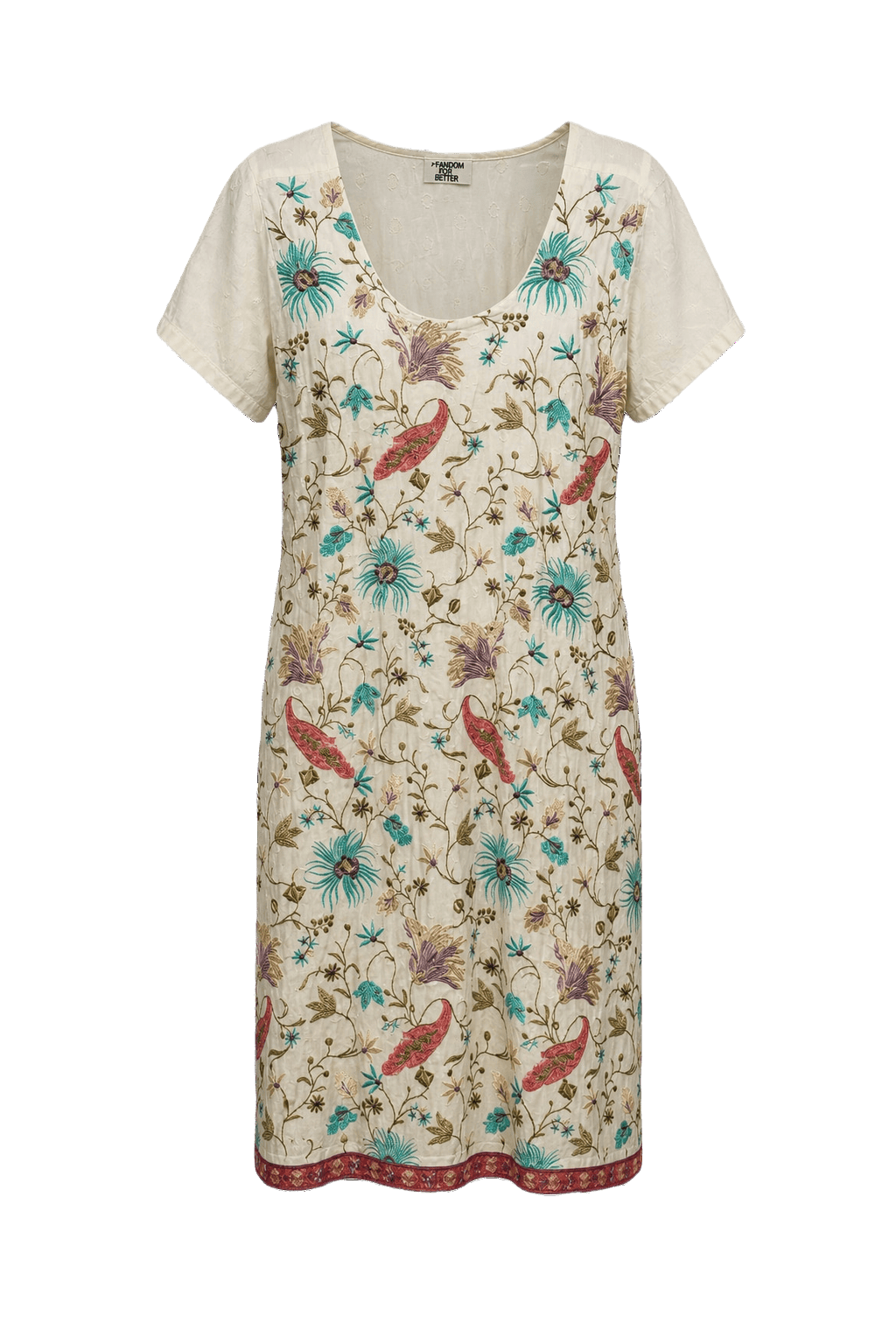 1980s Cream Silk Dress - Front View