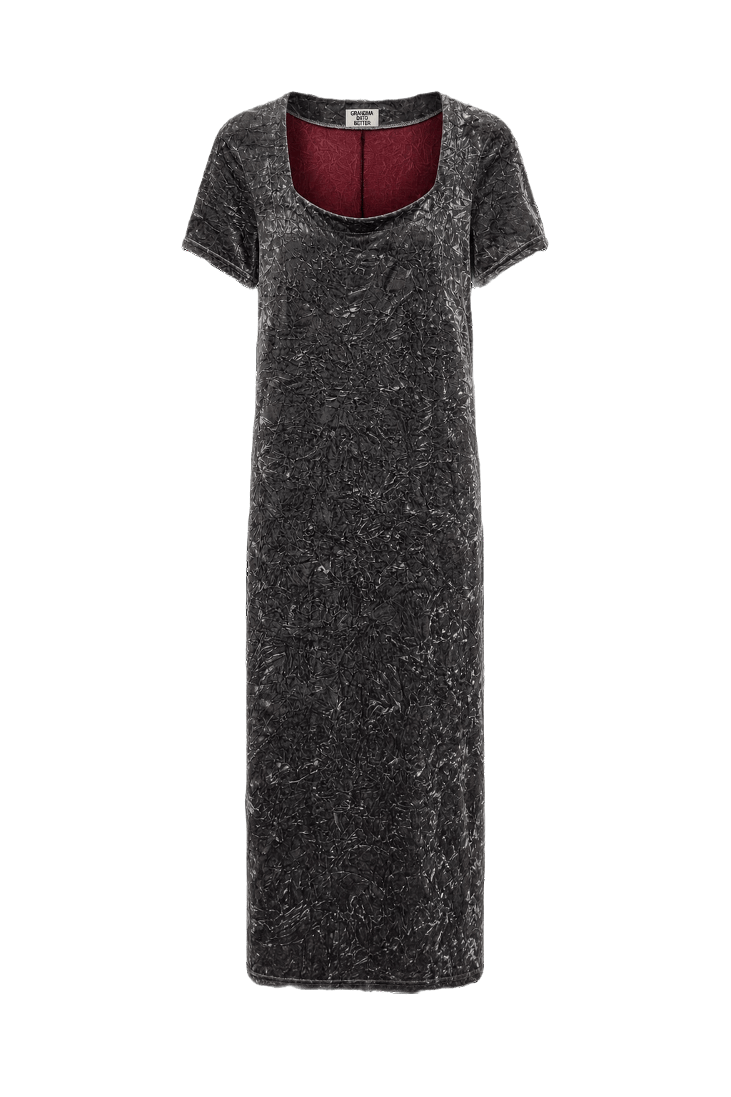 1990s Dark Burgundy Velvet Maxi Dress - Front View
