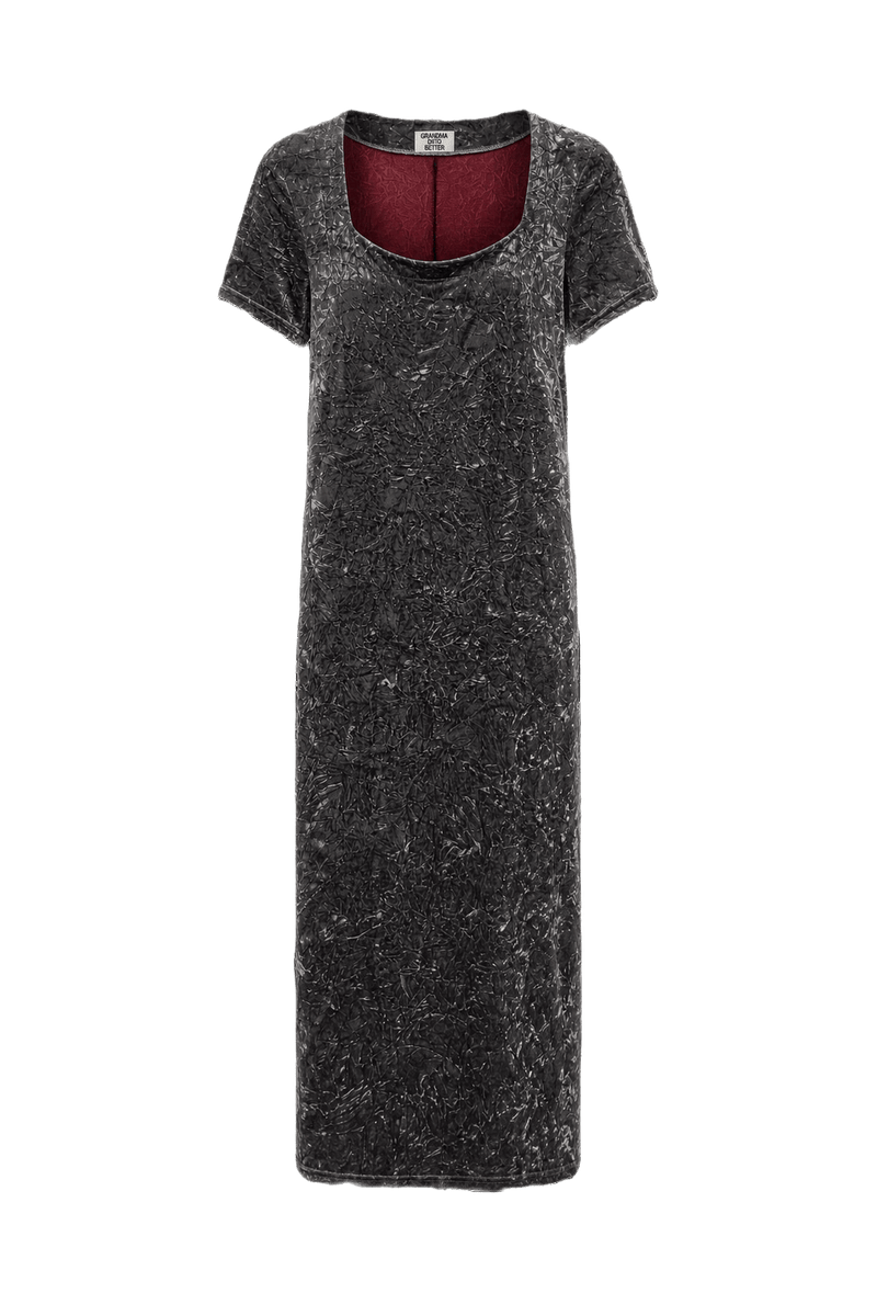 1990s Dark Burgundy Velvet Maxi Dress - Front View