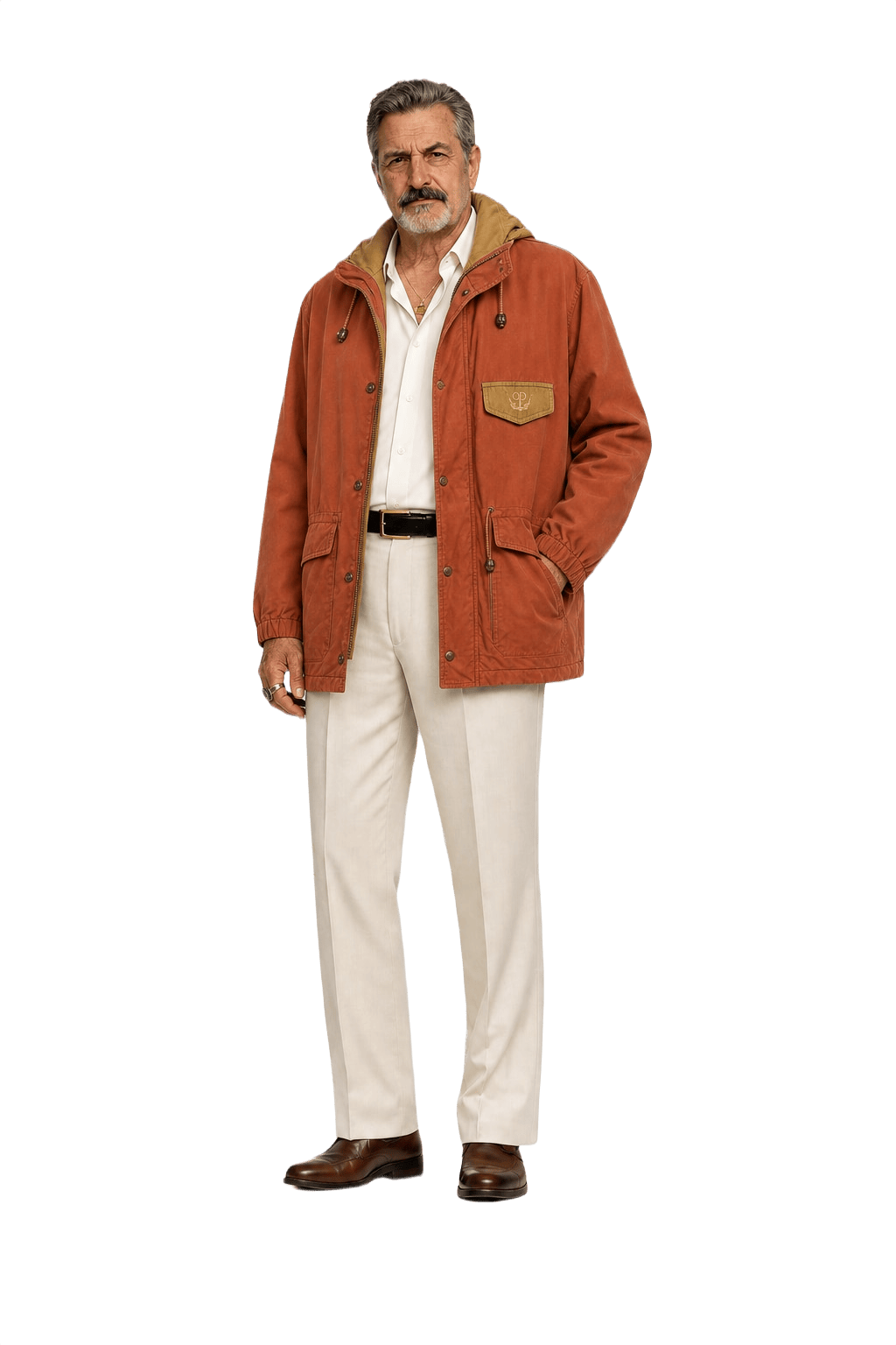 1980s Rust Cotton Blend Jacket - Model
