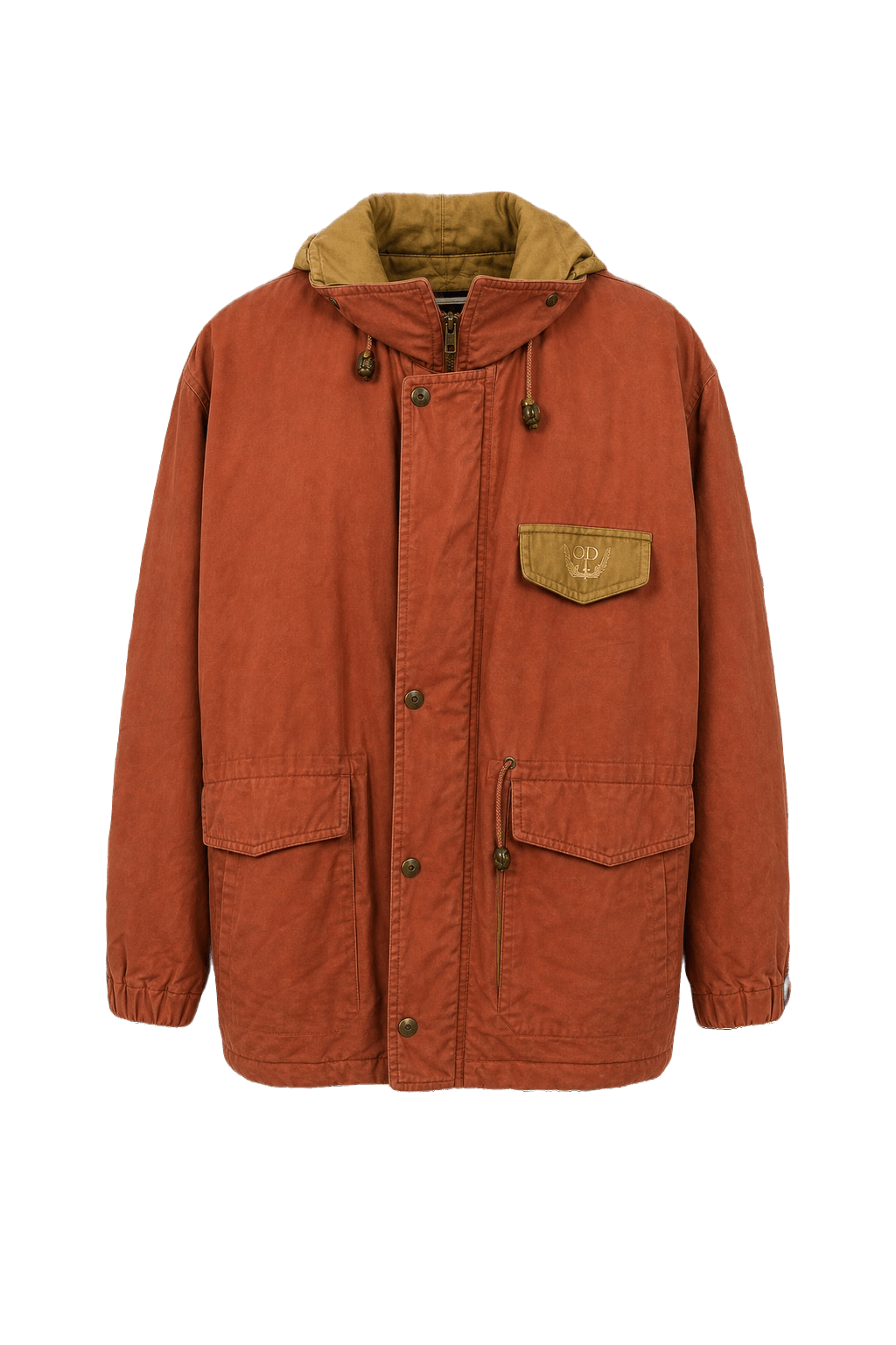 1980s Rust Cotton Blend Jacket - Front View