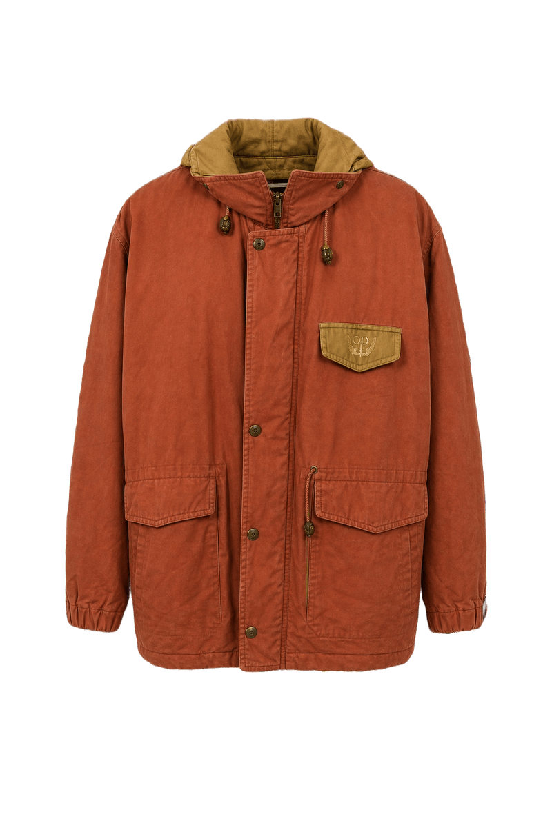 1980s Rust Cotton Blend Jacket - Front View