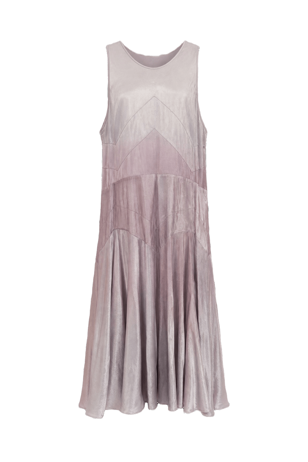 1970s Lavender Silk Dress - Front View