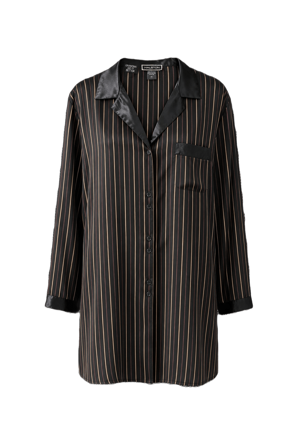1980s Black Silk Shirt - Front View