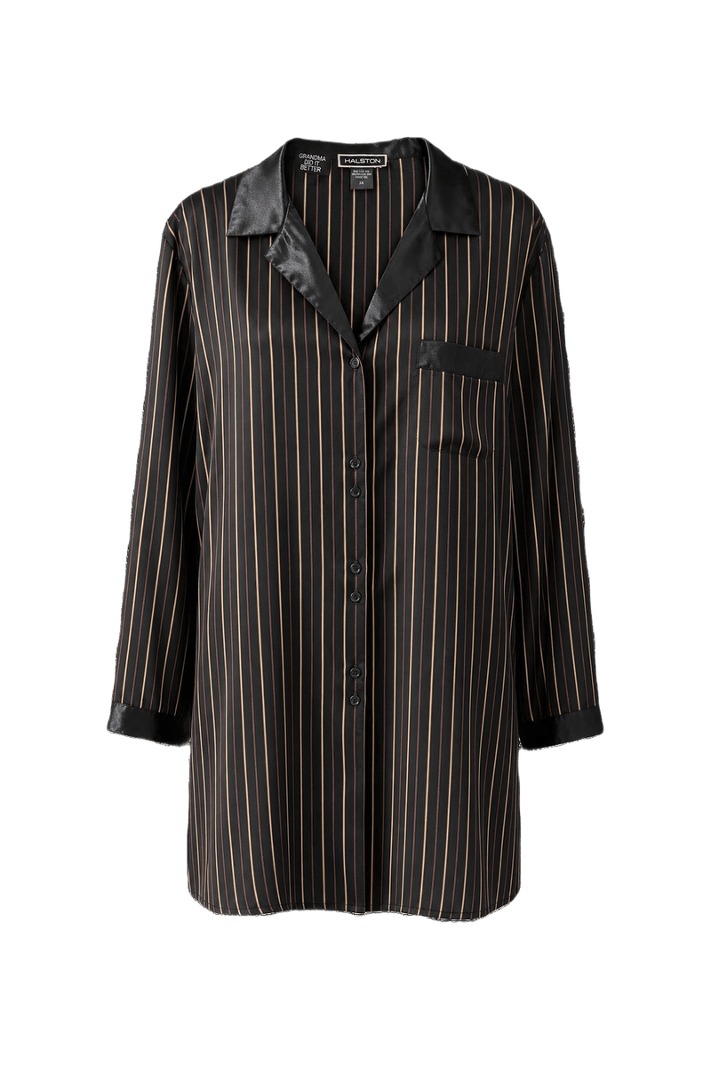 1980s Black Silk Shirt - Front View