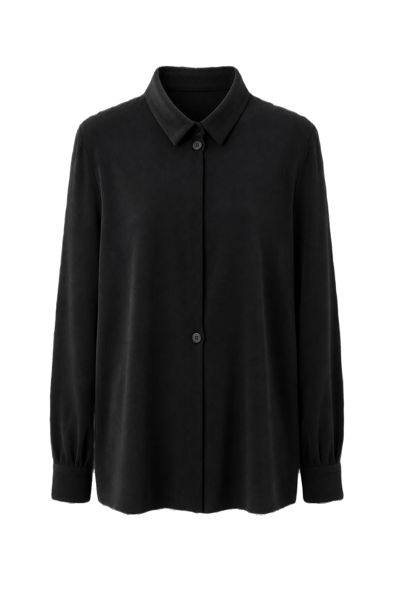 1990s Black Velvet Blouse - Front View
