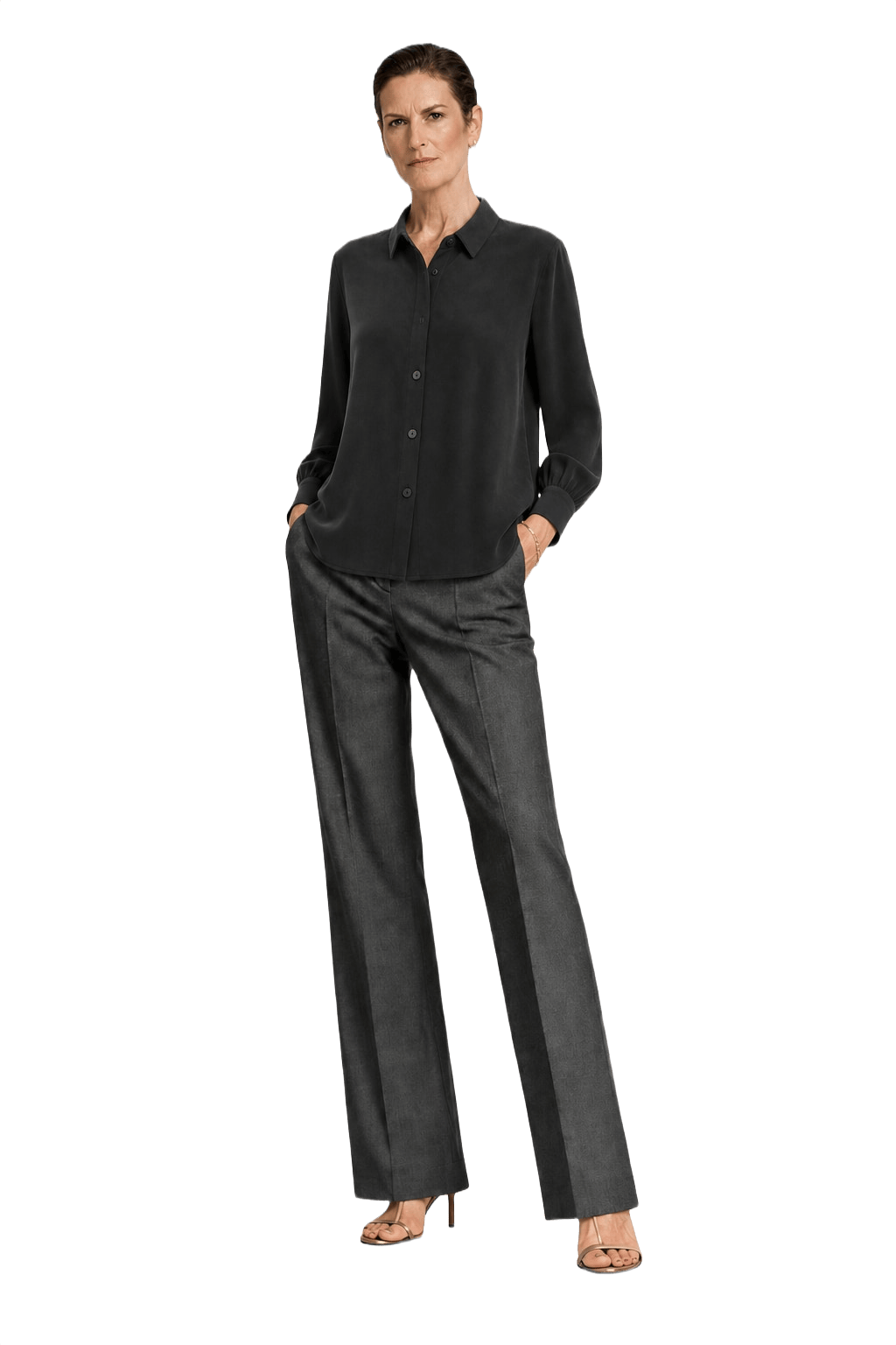 1990s Black Velvet Blouse - Model