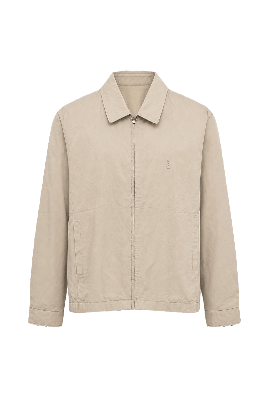 1990s Beige Cotton Blend Jacket - Front View