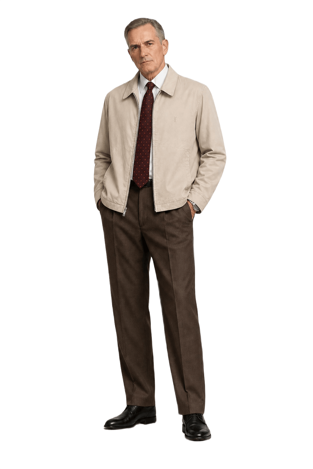 1990s Beige Cotton Blend Jacket - Model