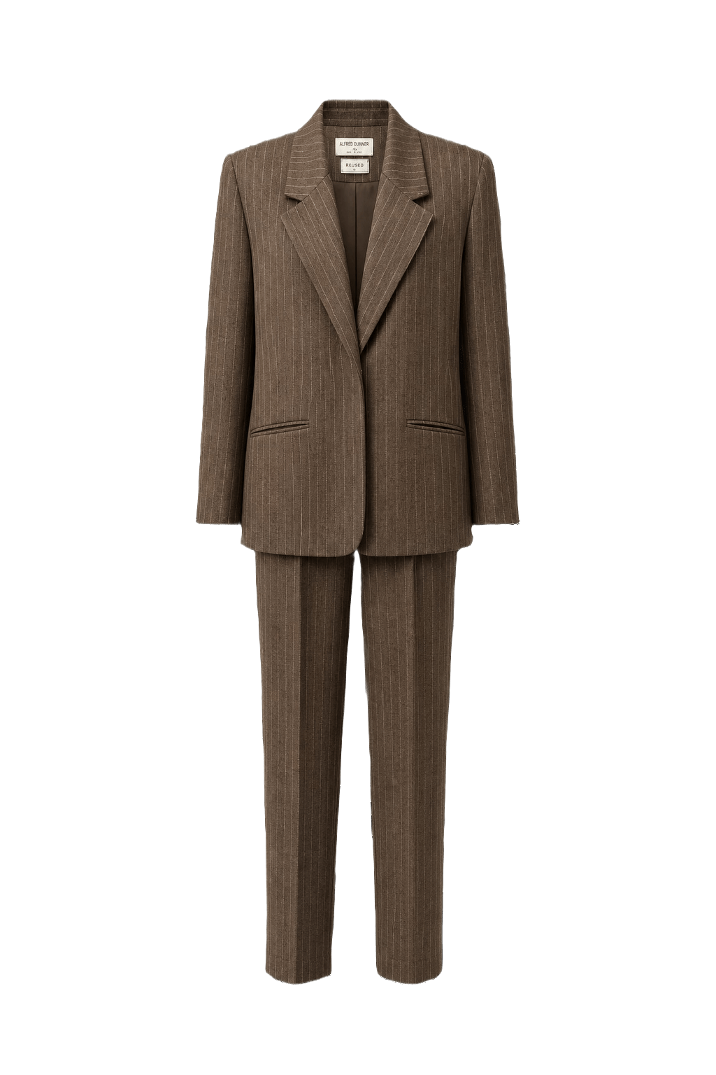 1990s Brown Polyester Blend Blazer and Pants Set - Front View