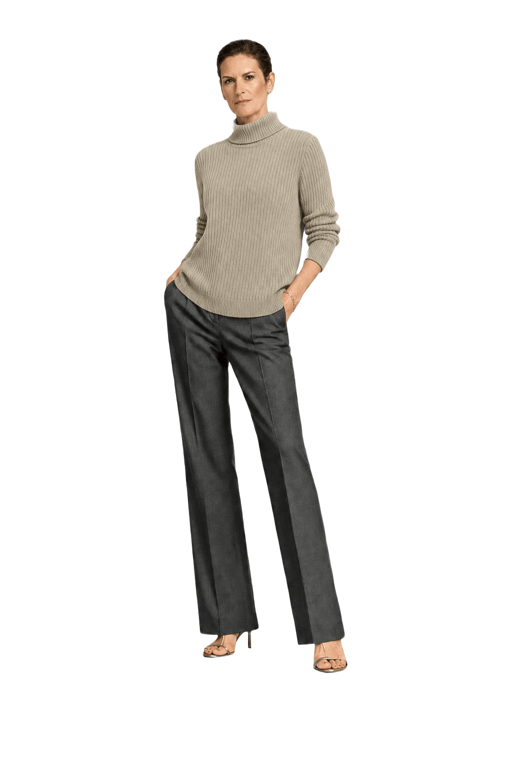 1990s Light Khaki Cotton Blend Sweater - Model