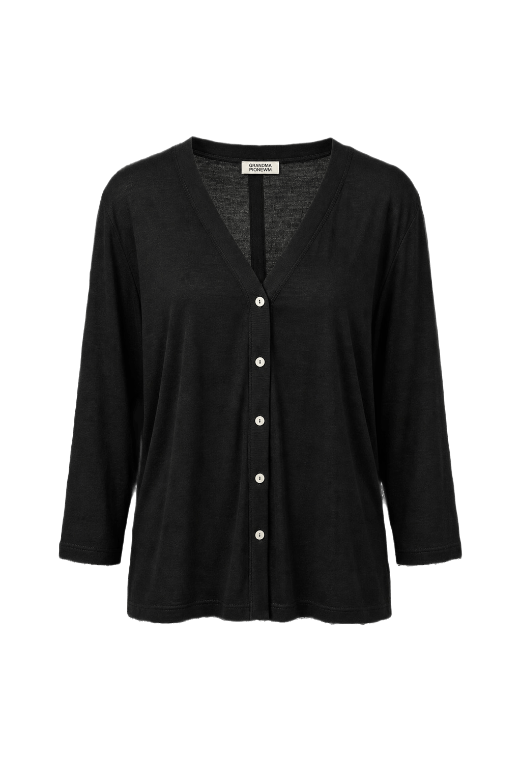 1990s Black Wool Blend Cardigan - Front View