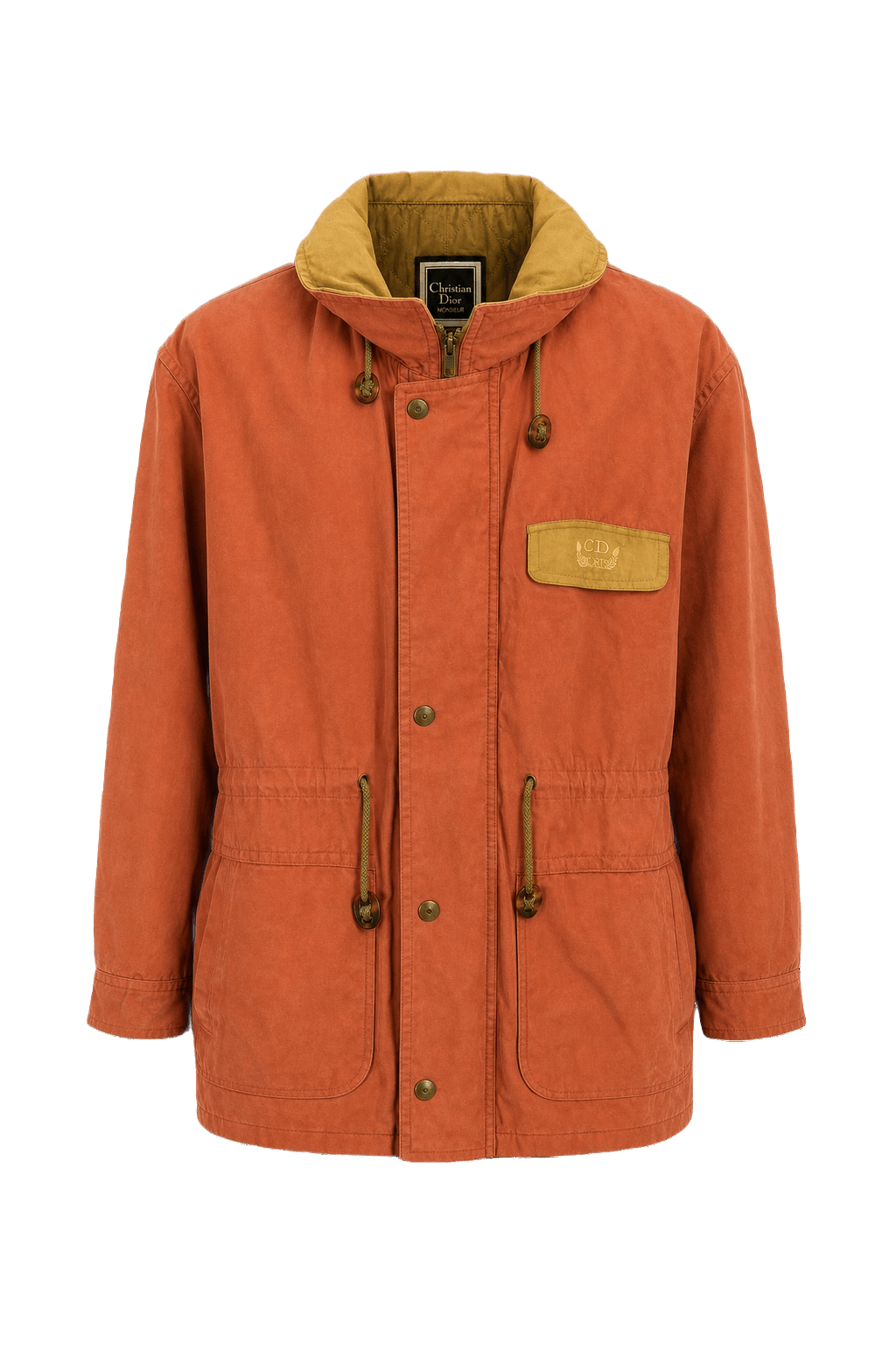 1980s Terracotta Orange Cotton Jacket - Front View