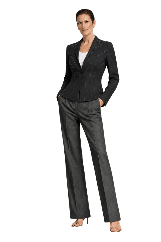 1990s Black Wool Blend Blazer - Model