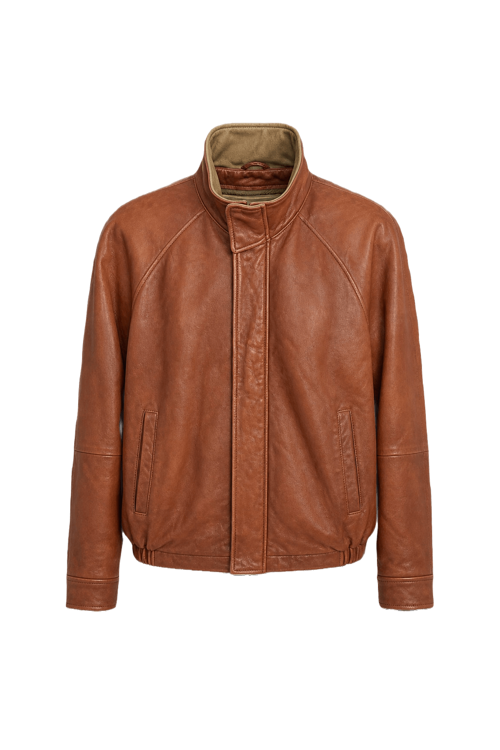 1990s Brown Leather Jacket - Front View