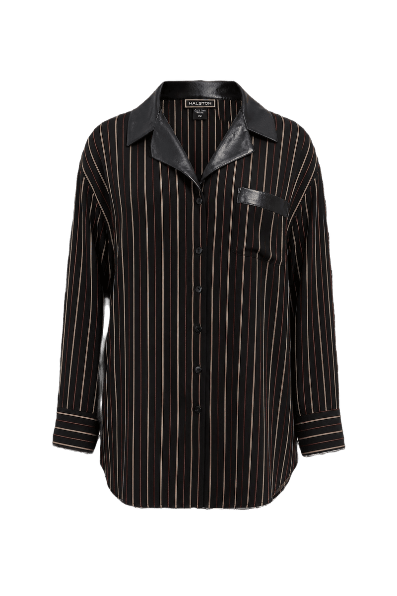1980s Black Polyester Blend Shirt - Front View