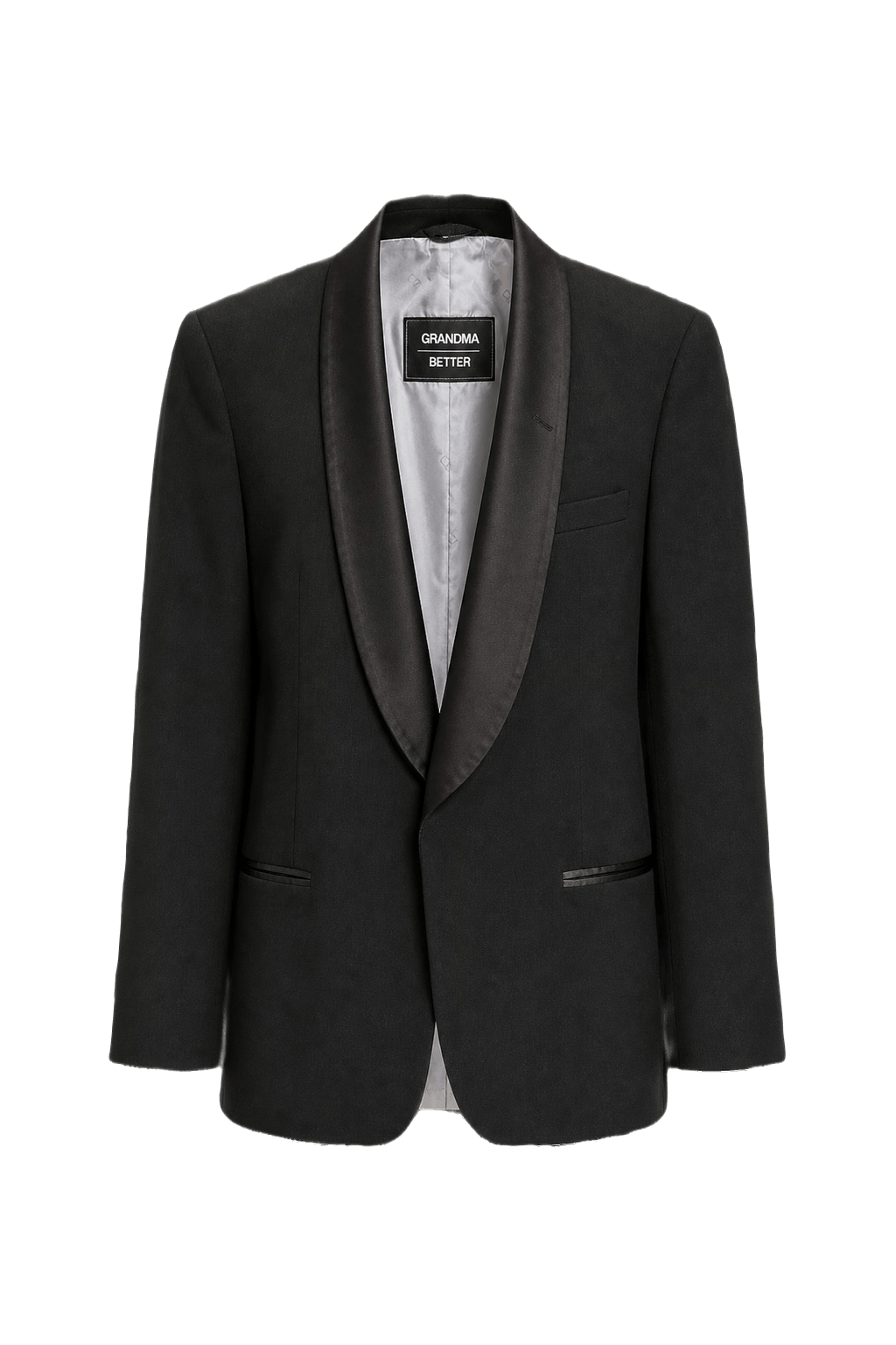 1990s Black Wool Blend Blazer - Front View