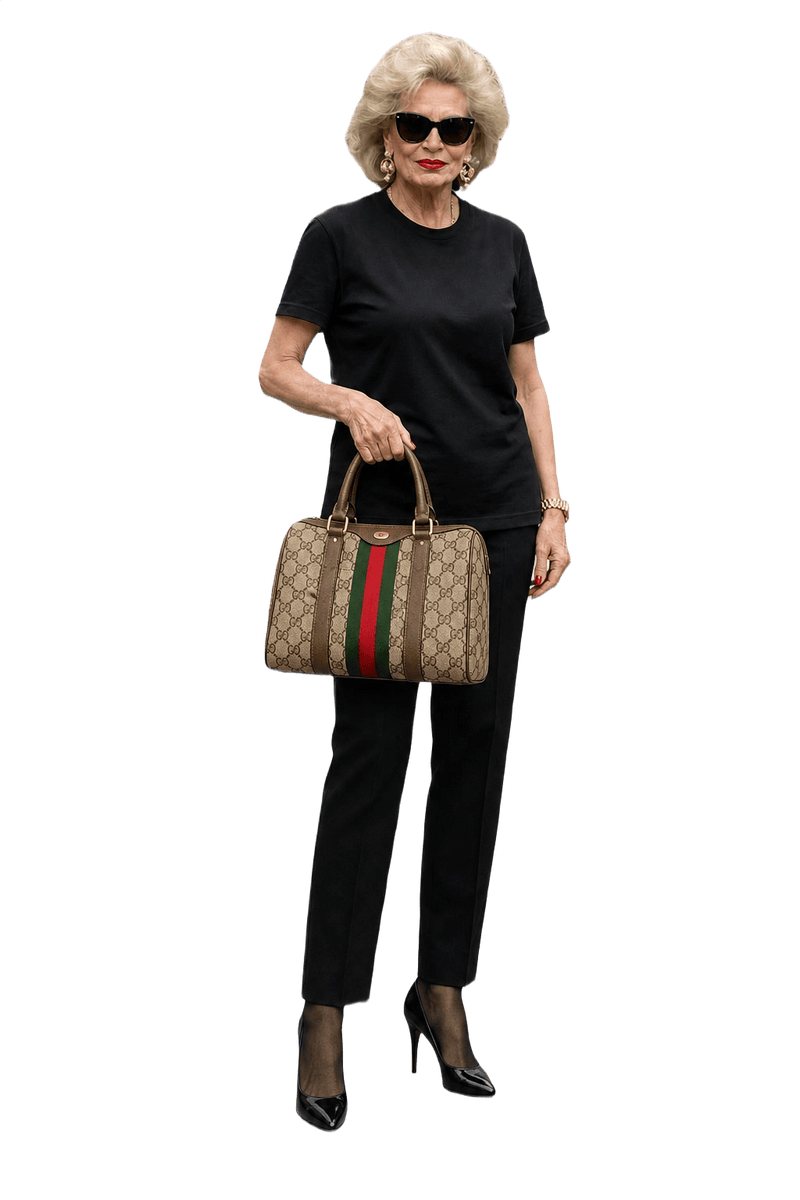 1980s Beige Canvas Bag - Model