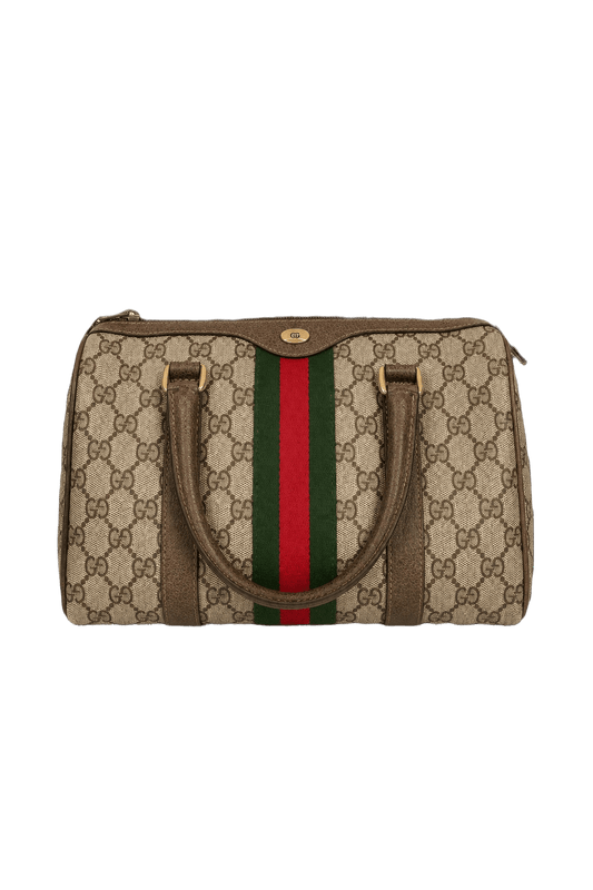1980s Beige Canvas Bag - Front View