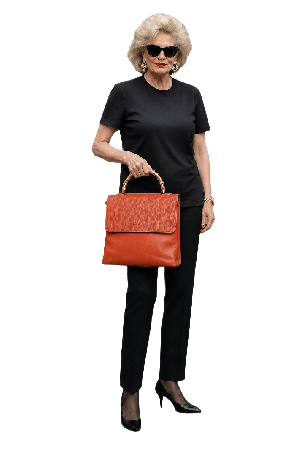 1980s Burnt Orange Leather Handbag - Model