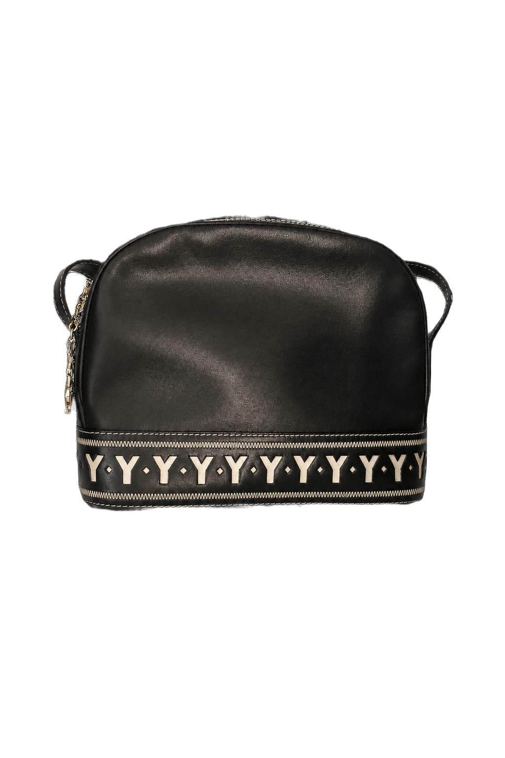 1980s Black Leather Bag - Front View