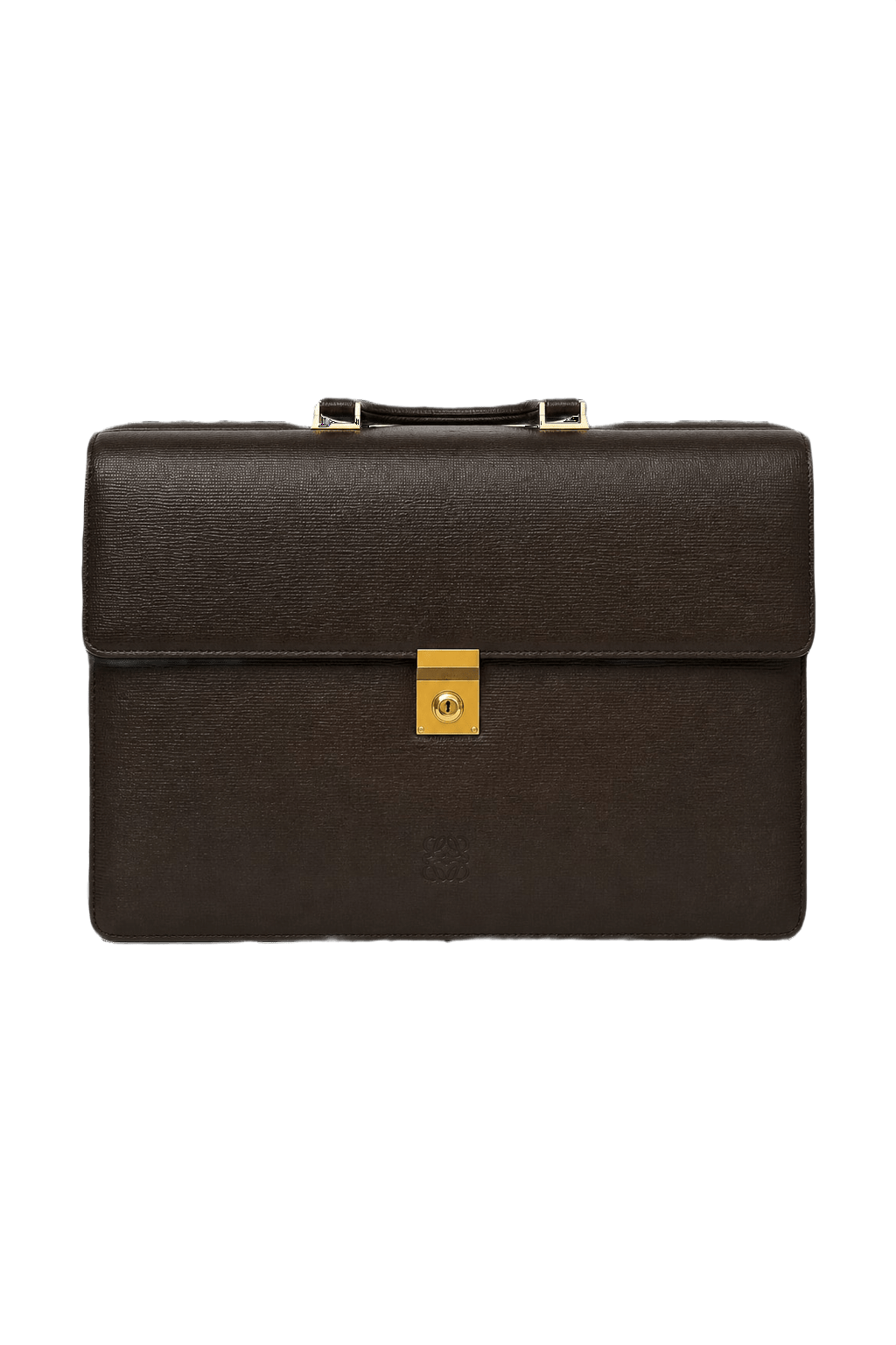 [1990s] Dark Brown Leather Bag - Front View