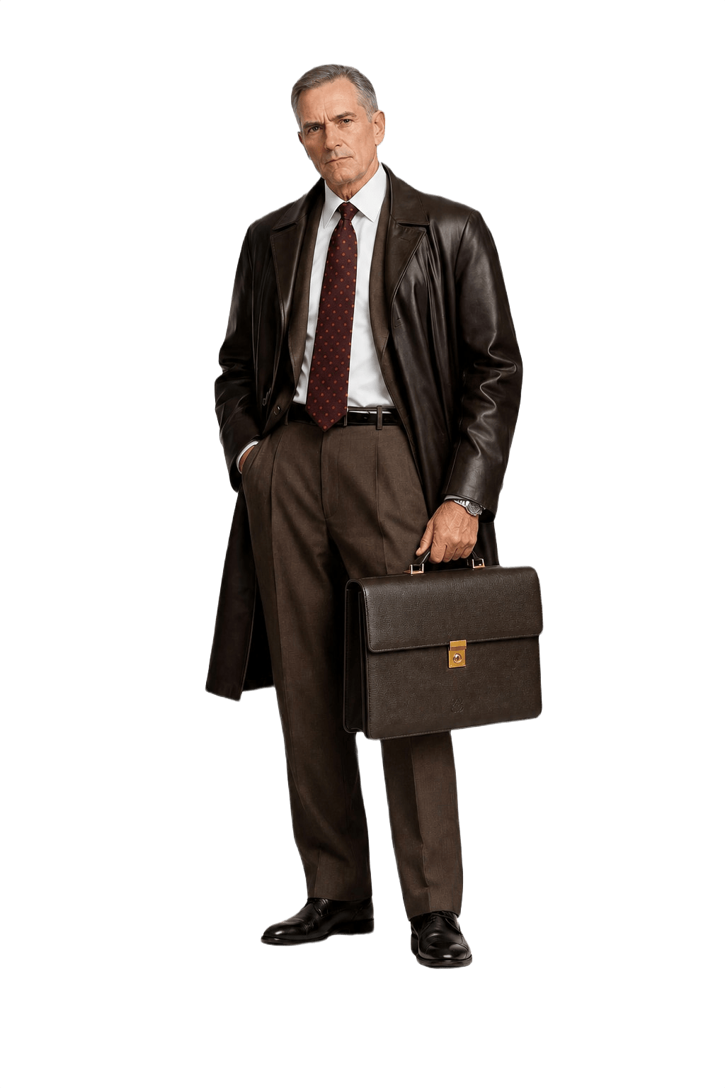 [1990s] Dark Brown Leather Bag - Model