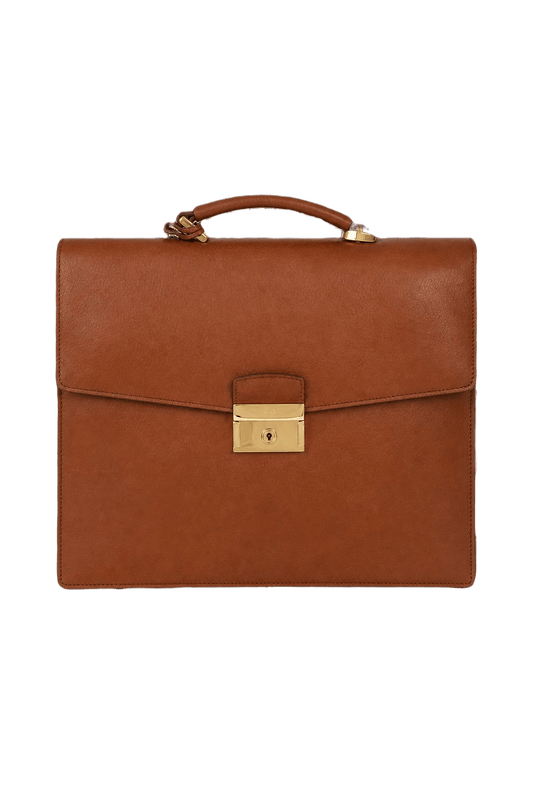 1980s Brown Leather Bag - Front View