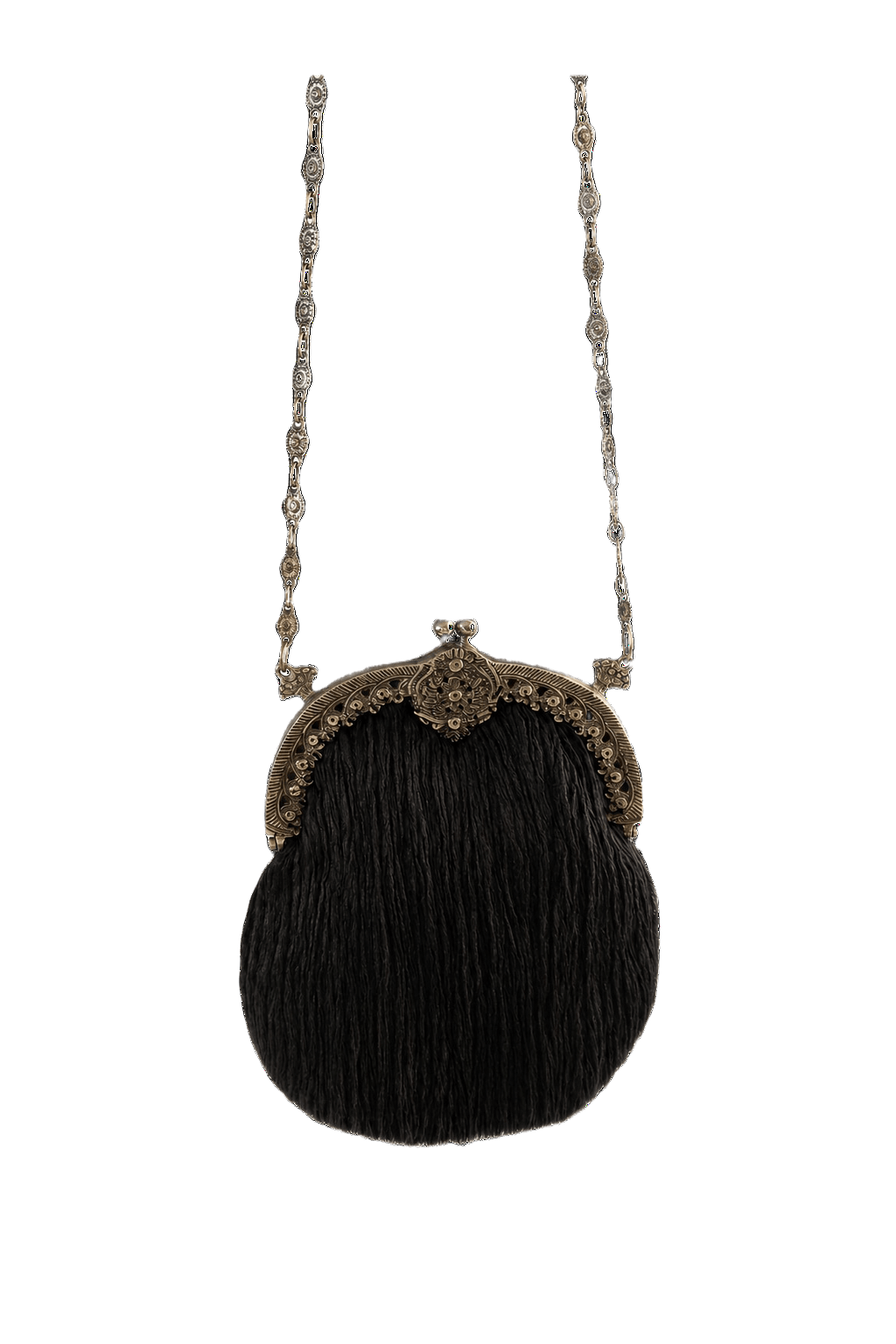 1980s Dark Brown Leather Purse - Front View