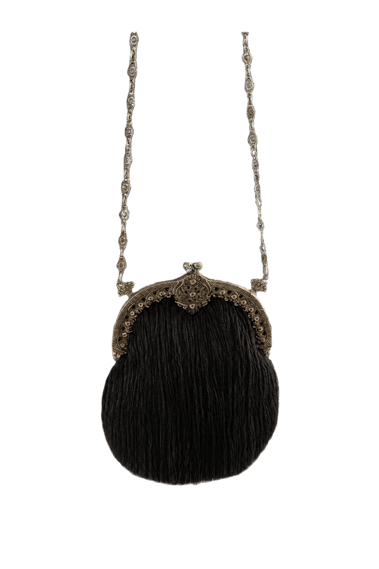 1980s Dark Brown Leather Purse - Front View