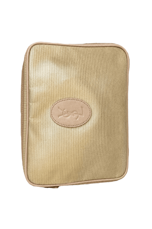1980s Tan Fabric Bag - Front View